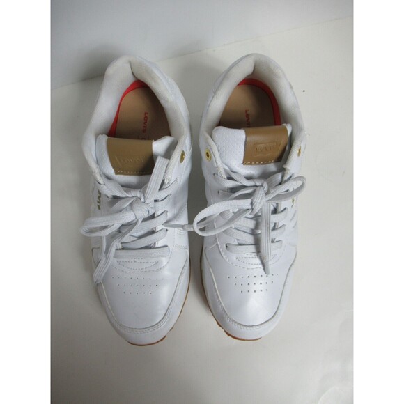 Levis Sneakers Womens Size 8.5 White Gold Running Casual Comfort Tennis Shoes - Picture 7 of 12
